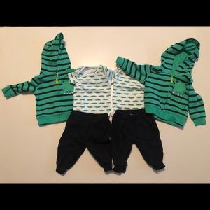 NB twin boys alligator outfits